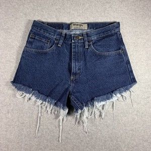 Wrangler Blue Jean Shorts with Frayed Hem